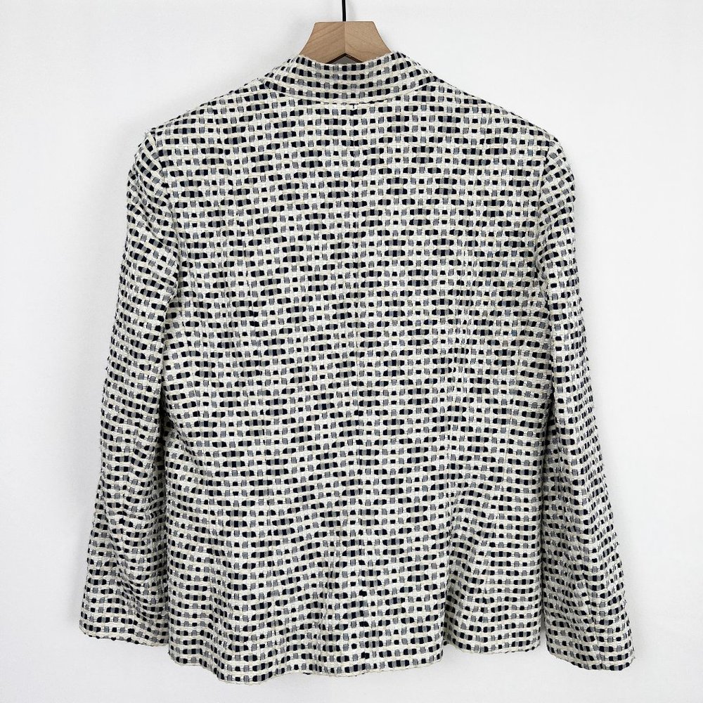 Lafayette 148 Inverted Collar Textured Blazer Jacket Office Work Business Casual - Picture 9 of 10
